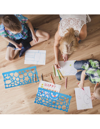 Juego de 2 Plantillas Geométricas JIEYAO - Dibujo y Medición