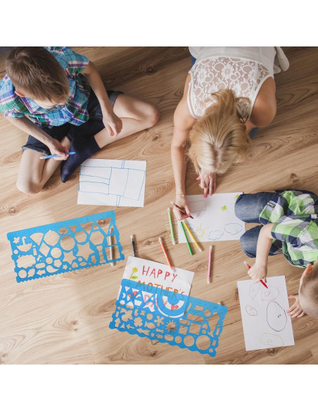 Juego de 2 Plantillas Geométricas JIEYAO - Dibujo y Medición