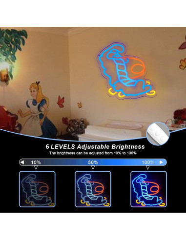 Letrero de Neón LED Oruga Azul Alicia en el País de las Maravillas