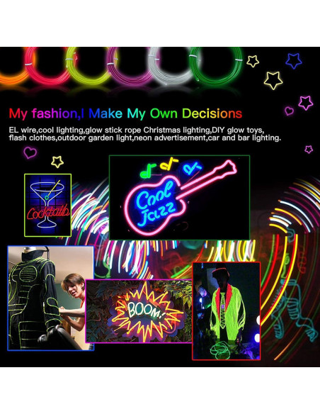 Cable Electroluminiscente Rosa 2.74m Lychee para Decoración