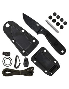 Cuchillo ESEE Izula Fijo con Funda y Kit de Supervivencia Negro