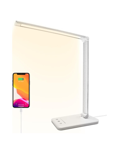 Lámpara de Escritorio LED HMFUNTM con Carga USB y 50 Modos