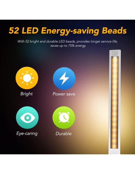 Lámpara de Escritorio LED HMFUNTM con Carga USB y 50 Modos