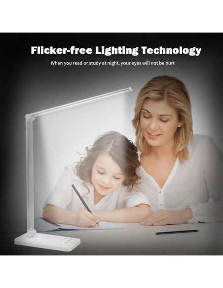 Lámpara de Escritorio LED HMFUNTM con Carga USB y 50 Modos