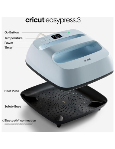 Cricut EasyPress 3 Zen Blue 23x23 cm Máquina de Prensa de Calor