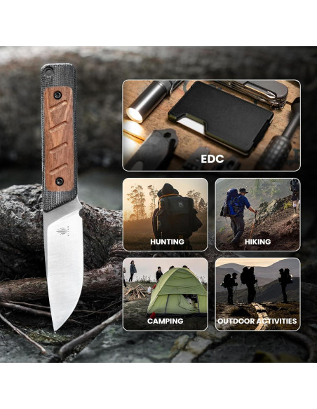 Cuchillo de hoja fija Kizer Smolt 7.44 cm acero 154CM Micarta Cuchillo de hoja fija Kizer Smolt 7.44 cm acero 154CM Micarta