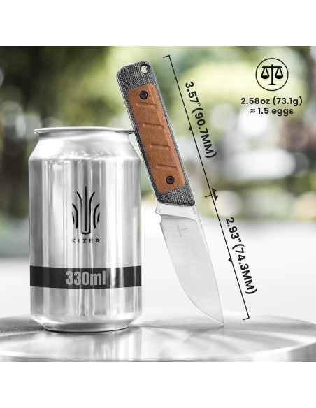 Cuchillo de hoja fija Kizer Smolt 7.44 cm acero 154CM Micarta Cuchillo de hoja fija Kizer Smolt 7.44 cm acero 154CM Micarta