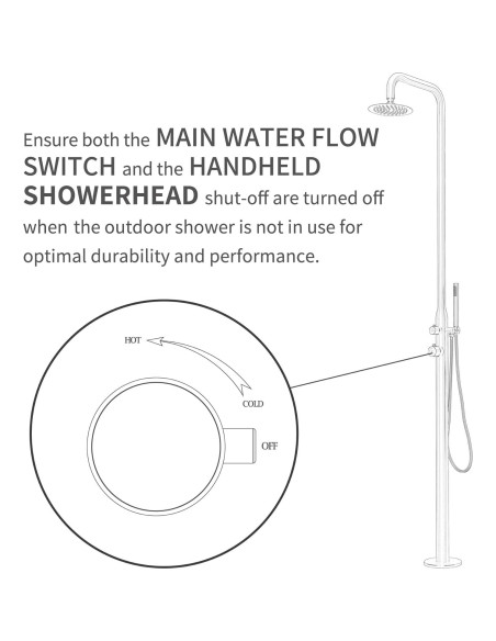 Ducha Exterior Heatgene HG9005 Acero Inoxidable Cepillado