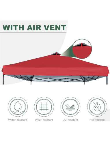 Tapa de Reemplazo SCOCANOPY 10x10 Rojo Impermeable UV 50+