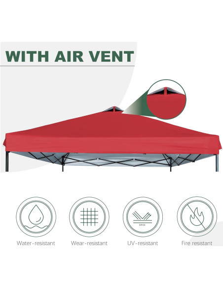 Tapa de Reemplazo SCOCANOPY 10x10 Rojo Impermeable UV 50+