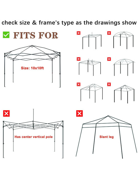 Tapa de Reemplazo SCOCANOPY 10x10 Rojo Impermeable UV 50+