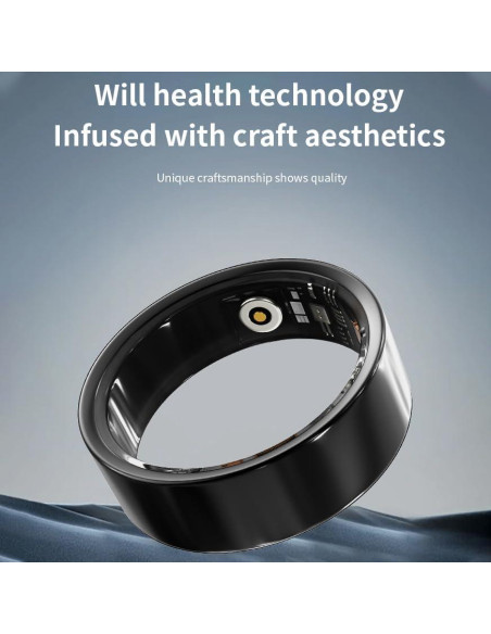 Anillo Inteligente Thafikzi Negro 8 - Monitoreo Salud IP68