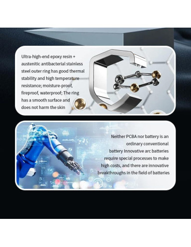 Anillo Inteligente Thafikzi Negro 8 - Monitoreo Salud IP68