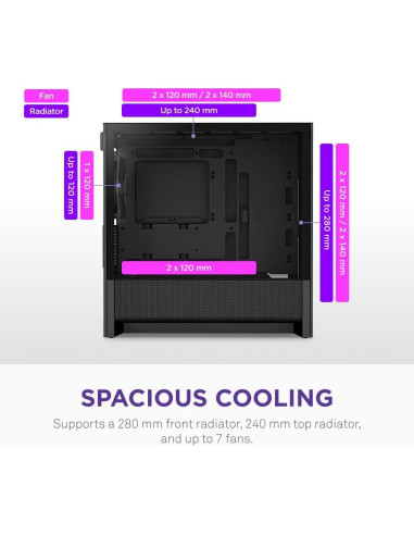 Caja de PC Micro-ATX NZXT H3 Flow - Flujo de Aire Optimizado