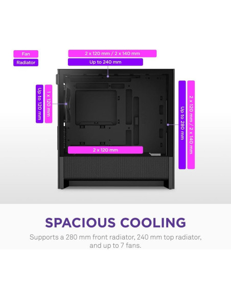 Caja de PC Micro-ATX NZXT H3 Flow - Flujo de Aire Optimizado
