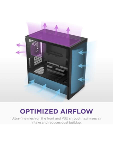 Caja de PC Micro-ATX NZXT H3 Flow - Flujo de Aire Optimizado