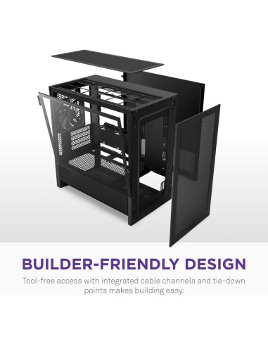 Caja de PC Micro-ATX NZXT H3 Flow - Flujo de Aire Optimizado
