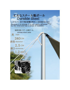 Lona para Camping YCZS 6x4.2m Impermeable y Aislante Térmico 2