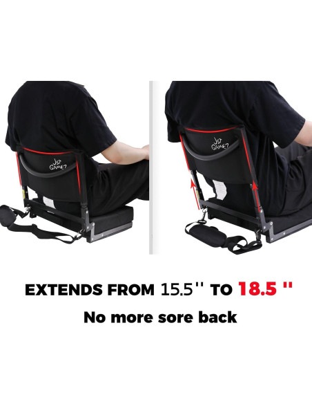 Silla de Estadio Plegable JST GAMEZ ST-01-BK-ULTRA con Respaldo Alto y Cojín