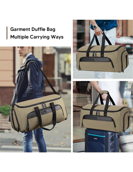 Bolsa Duffle de Ropa Vessgra 2 en 1 Verde Militar 15 Compartimentos