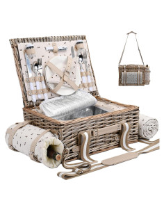 Juego de Cesta de Picnic SatisInside 19 Piezas para 2 Personas