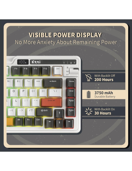 Teclado Mecánico Inalámbrico K75 PRO RGB 75% Kzzi - 82 Teclas