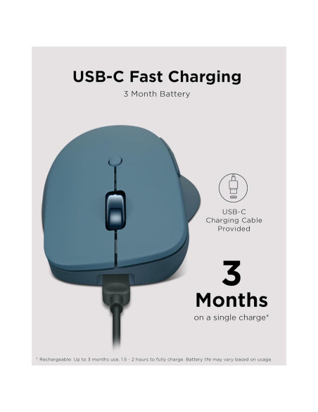 Mouse Bluetooth Lenovo Yoga Pro Teal Tidal, Recargable USB-C