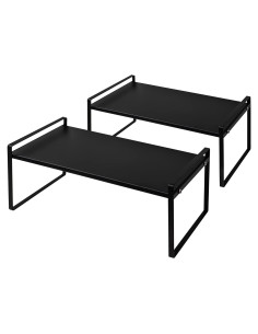 Estantes Apilables Nxconsu para Gabinete 2 Piezas Negro 21.1x40.9cm