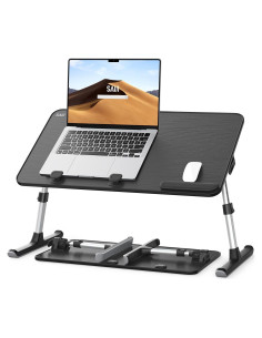 Mesa de Laptop Ajustable SAIJI Plegable 52.1x30 cm Negra