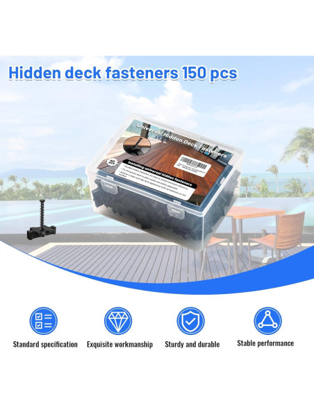150 Sujetadores Ocultos para Deck Compuesto CUGUORDS - 7.43 m