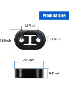 Soporte de Escape Fogfar 4 PCS Goma Alta Densidad Negro 2