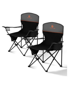 Sillas de Camping Plegables ALPHA CAMP 102.1 KG 2 Unidades Negro