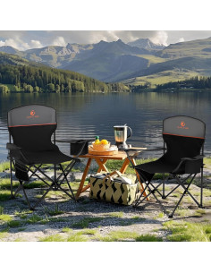 Sillas de Camping Plegables ALPHA CAMP 102.1 KG 2 Unidades Negro 2