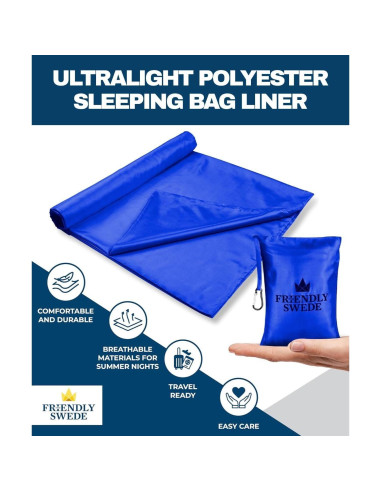 Saco de Dormir The Friendly Swede 260g Forro Poliéster Azul