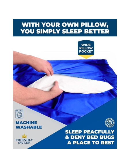 Saco de Dormir The Friendly Swede 260g Forro Poliéster Azul