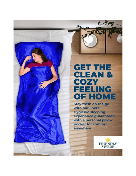 Saco de Dormir The Friendly Swede 260g Forro Poliéster Azul