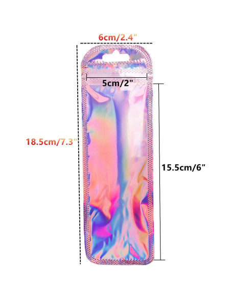 100 Bolsas Holográficas Reutilizables BOBECI 6x18.5cm