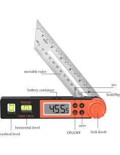 Transportador de Ángulo Digital Rainyb NJDC09 con Pantalla LCD 2
