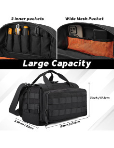 Bolsa de Herramientas MOZETO 30 cm Nylon Impermeable Negra 2