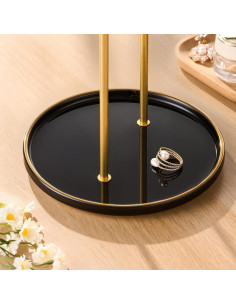 Soporte de Joyería Josmimic con Bandeja Cerámica Dorada 30 cm 2