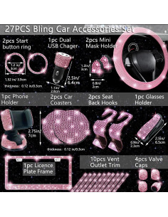 Conjunto de Accesorios para Automóvil Brillantes NBTEPEM 27 Pcs 2