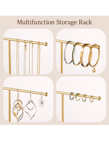Soporte de Joyería Josmimic con Bandeja Cerámica Dorada 30 cm