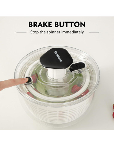 Secador de Ensalada Ourokhome 3.6L Negro con Presión a Mano