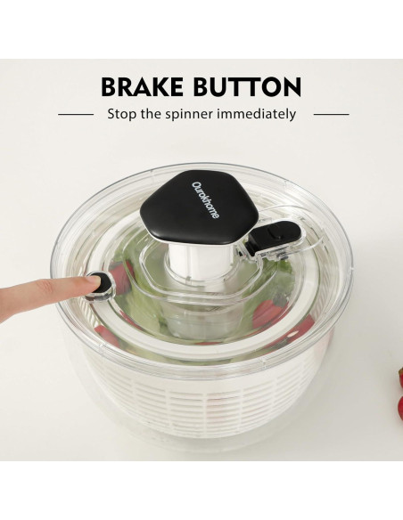 Secador de Ensalada Ourokhome 3.6L Negro con Presión a Mano