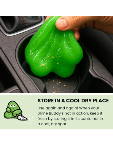 Gel de limpieza Slime Buddies 190g aroma a manzana para auto