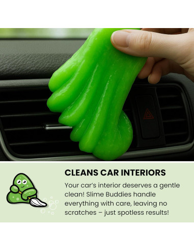 Gel de limpieza Slime Buddies 190g aroma a manzana para auto
