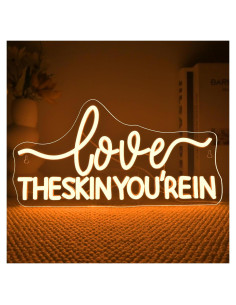 Letrero Neón Ama La Piel Que Reinventas LED 36.9x19 cm