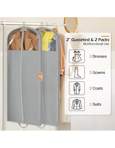 Bolsas de Ropa Plegables MISSLO 65" Impermeables 2 Pcs