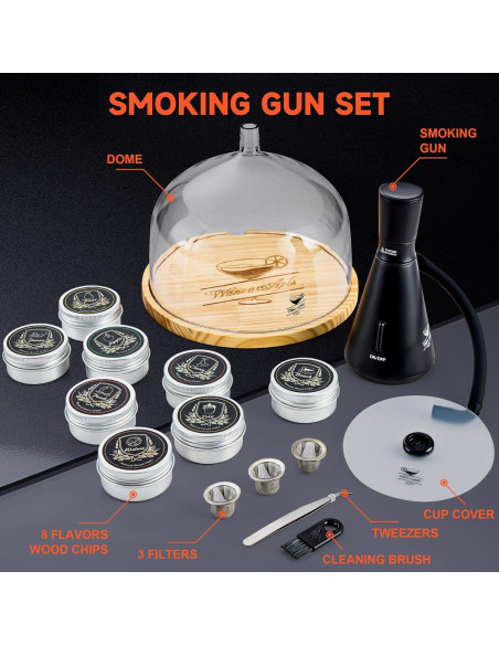 Kit de Ahumador de Cócteles Wanvoapl WB-smoker con 8 Sabores