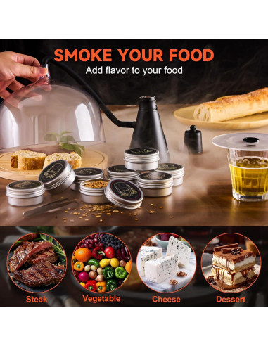 Kit de Ahumador de Cócteles Wanvoapl WB-smoker con 8 Sabores